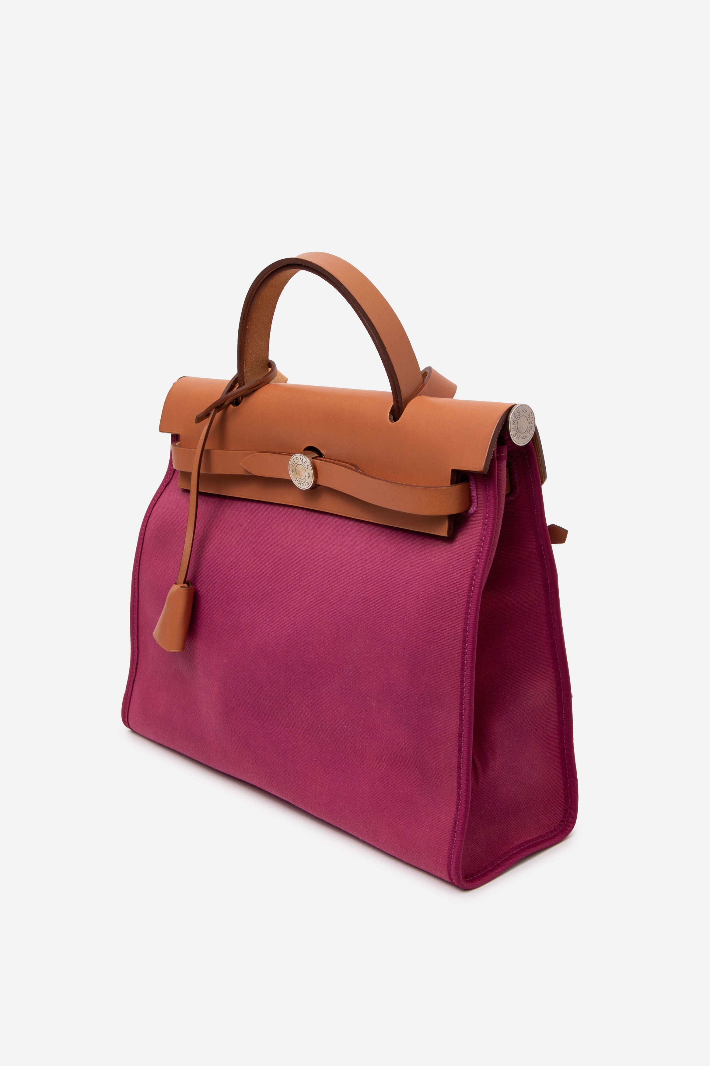 Hermès 2011 Pink Canvas Herbag 31