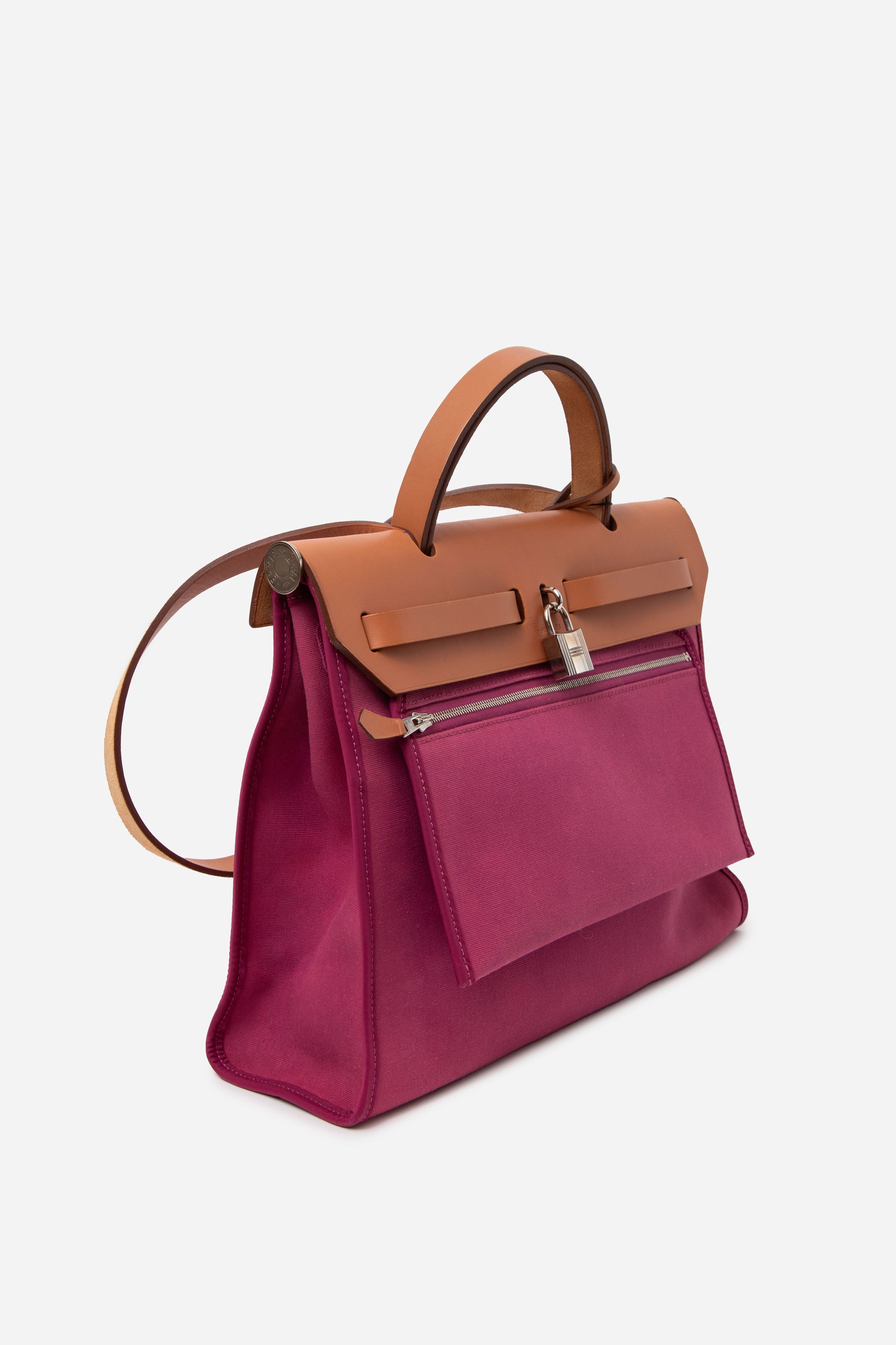 Hermès 2011 Pink Canvas Herbag 31