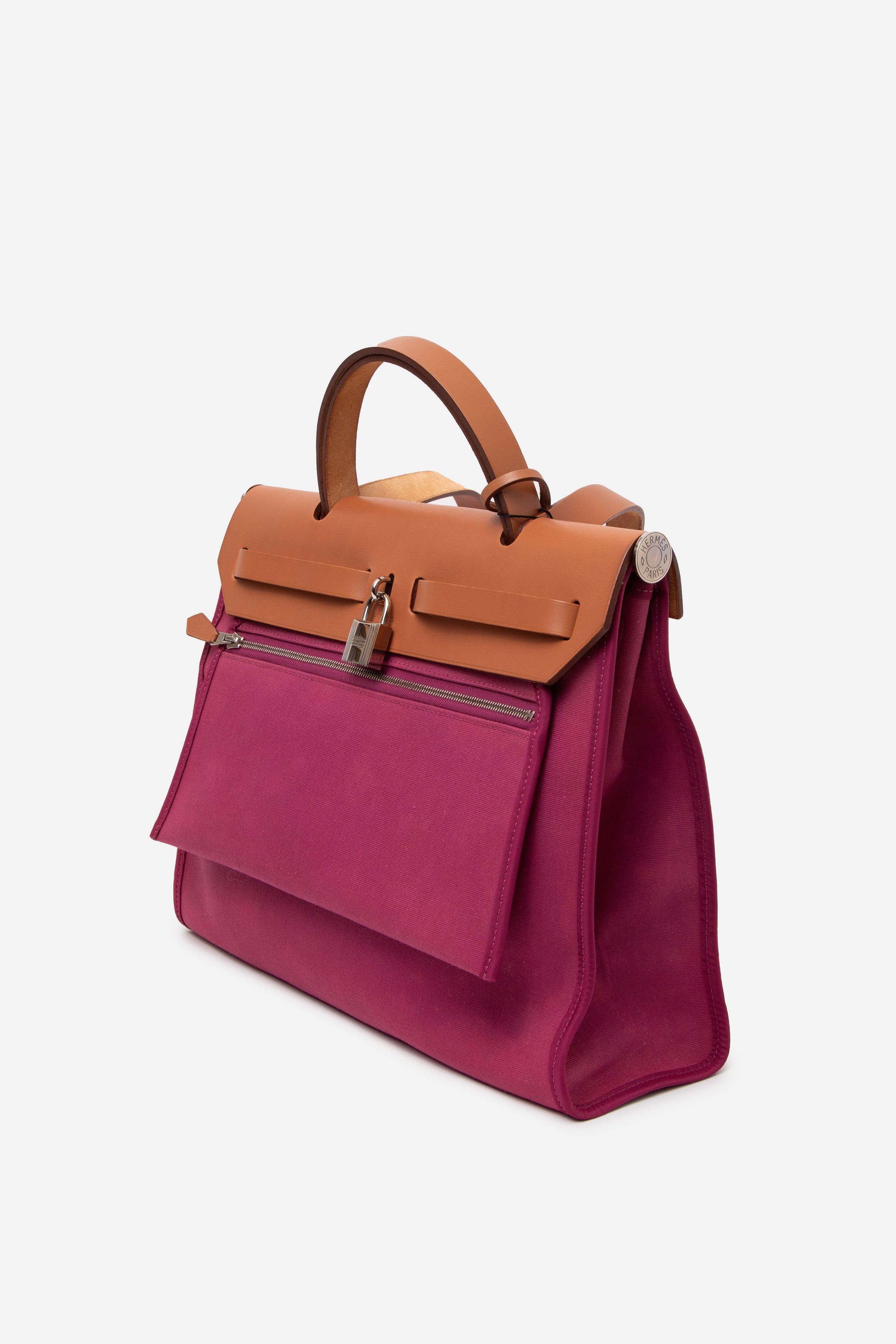 Hermès 2011 Pink Canvas Herbag 31
