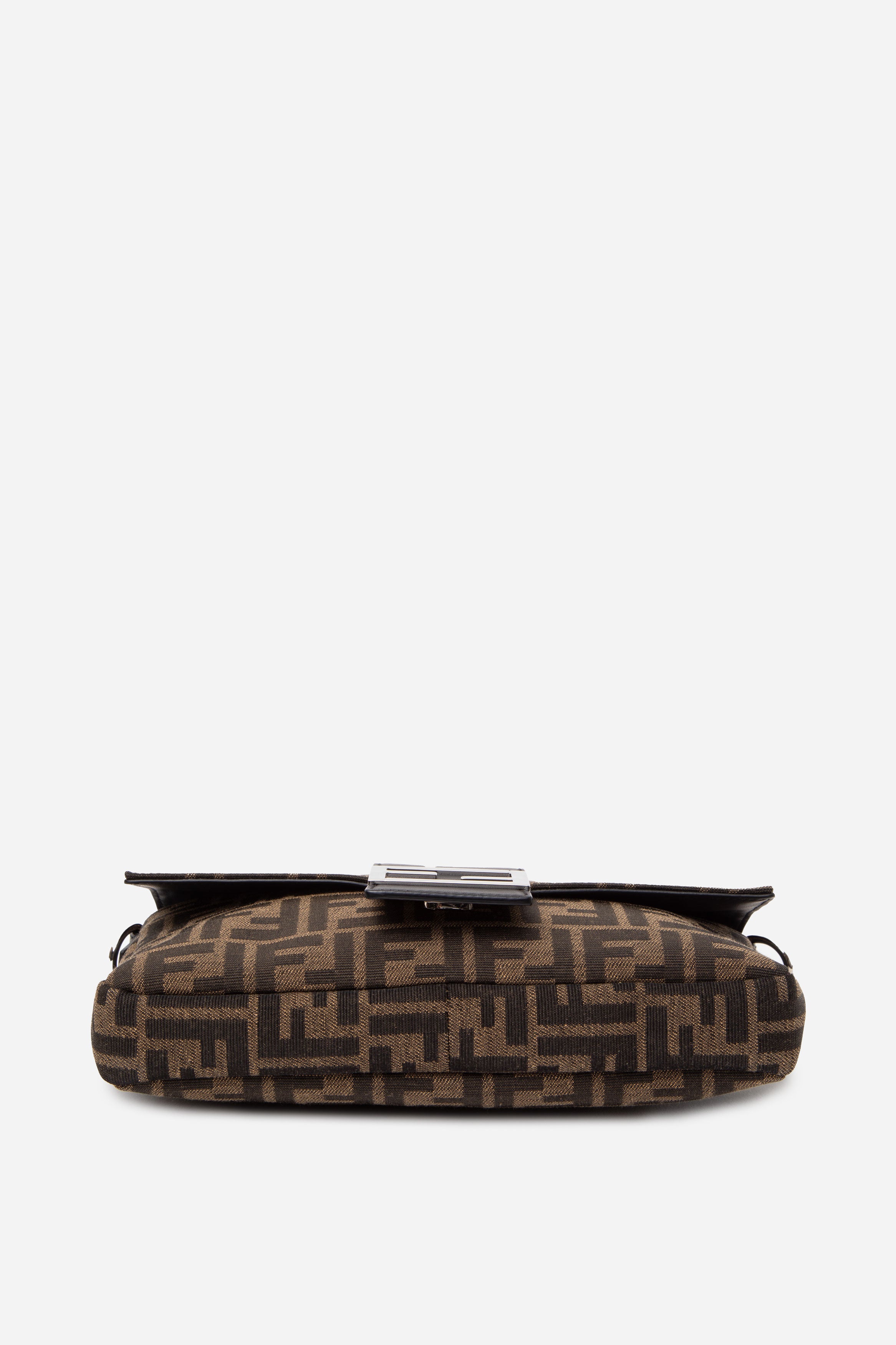 Fendi Brown Zucca Canvas Convertible Baguette Crossbody Bag