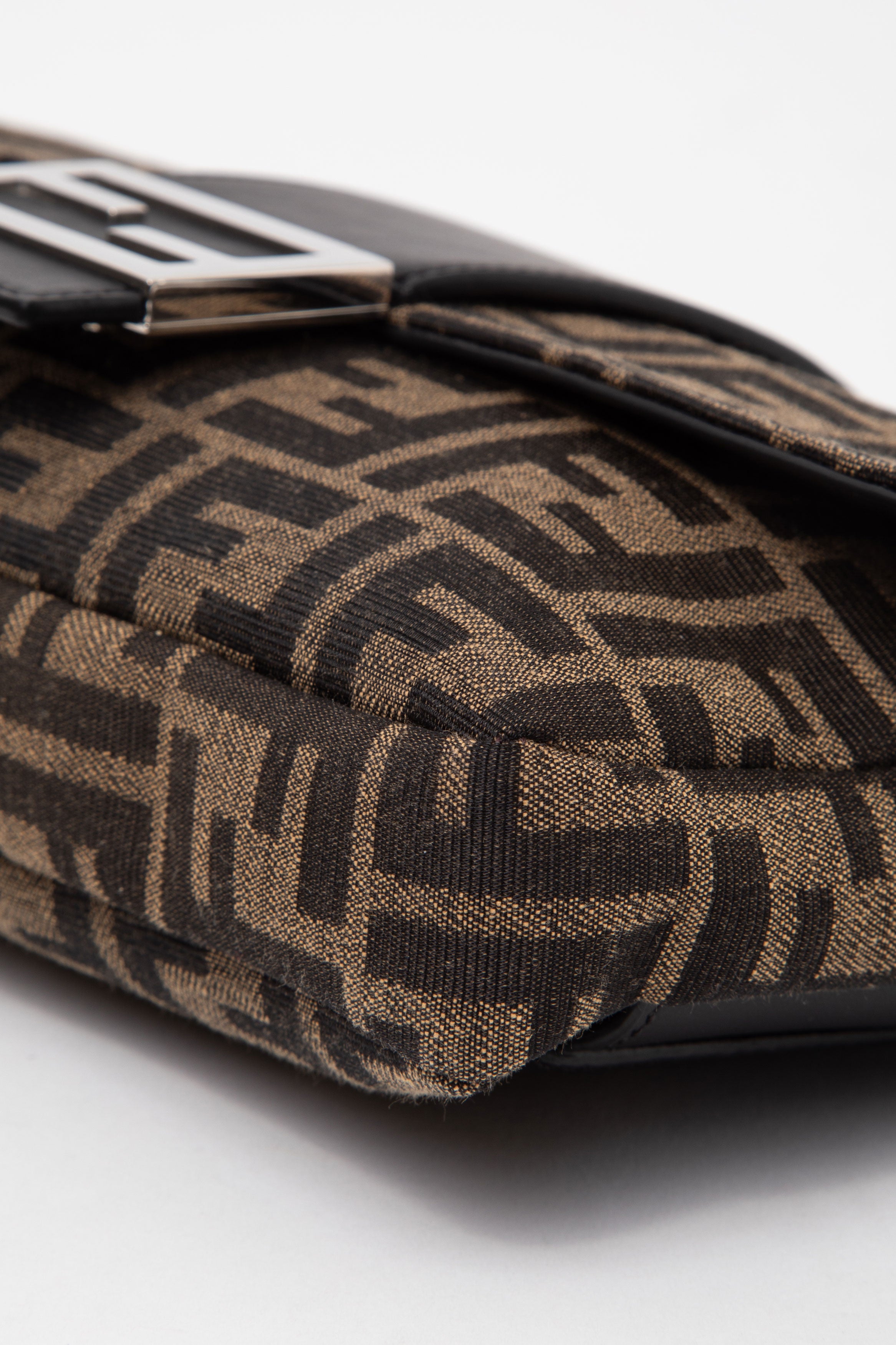 Fendi Brown Zucca Canvas Convertible Baguette Crossbody Bag