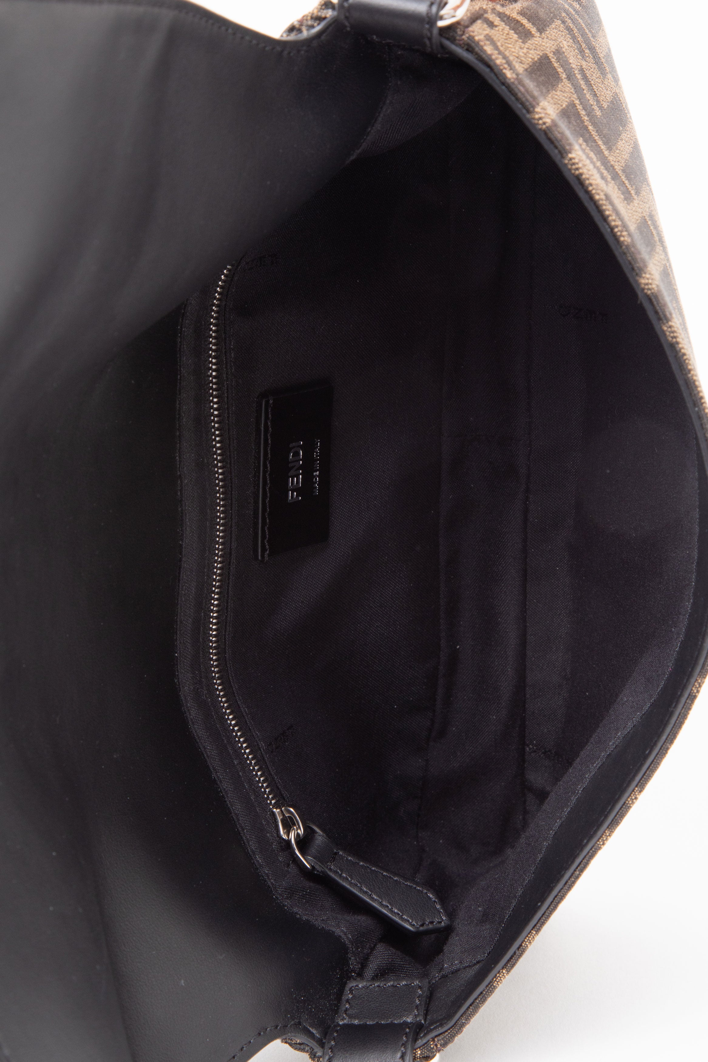 Fendi Brown Zucca Canvas Convertible Baguette Crossbody Bag