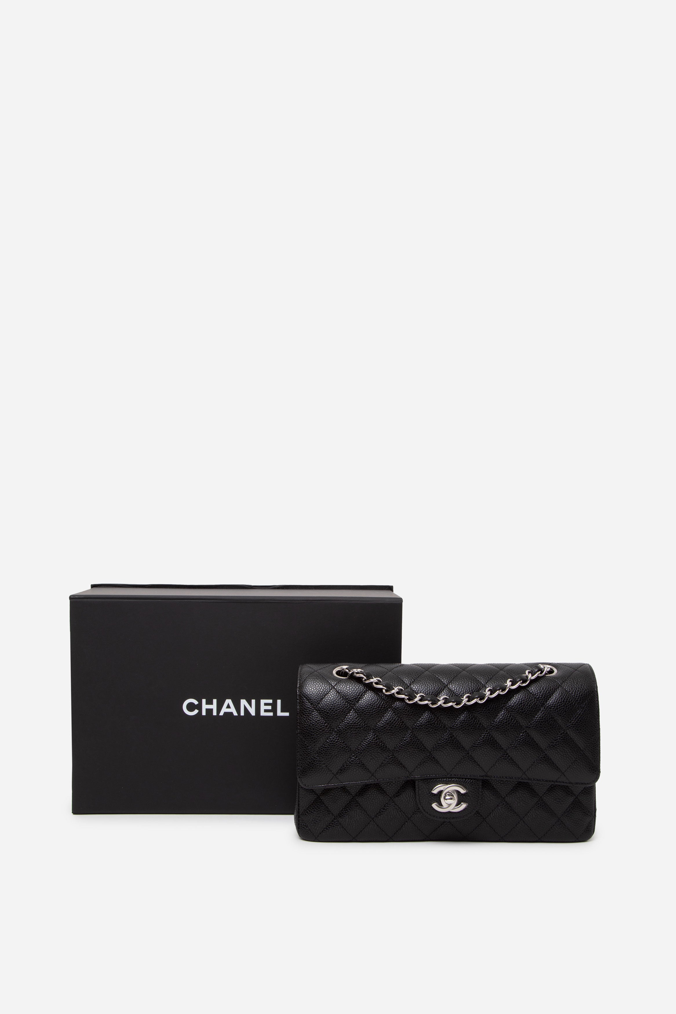 Pre-Owned Chanel 2023 Black Caviar Medium Classic Double Flap Bag