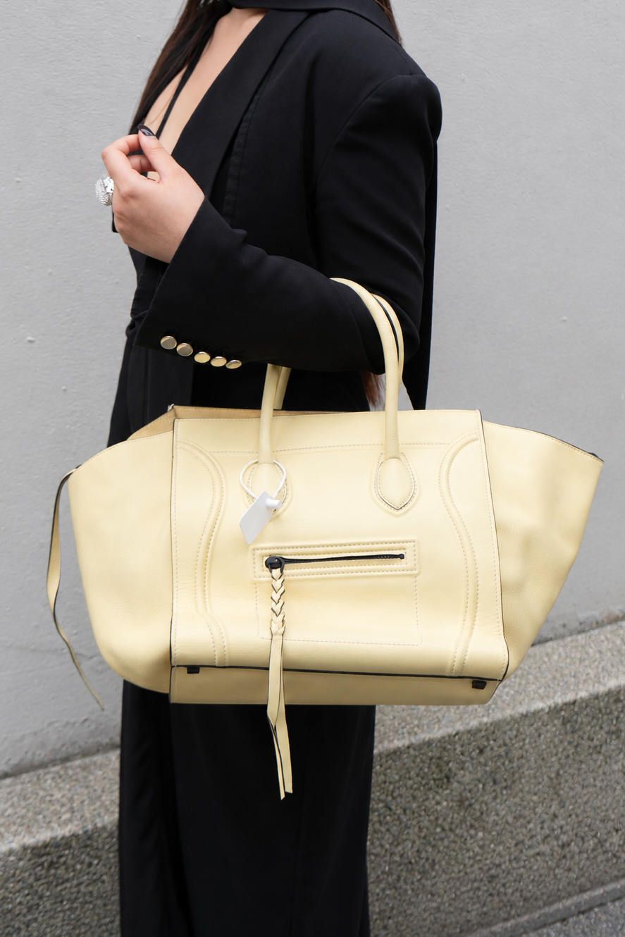 Celine Supple Calfskin Medium Phantom Luggage Tote Yellow