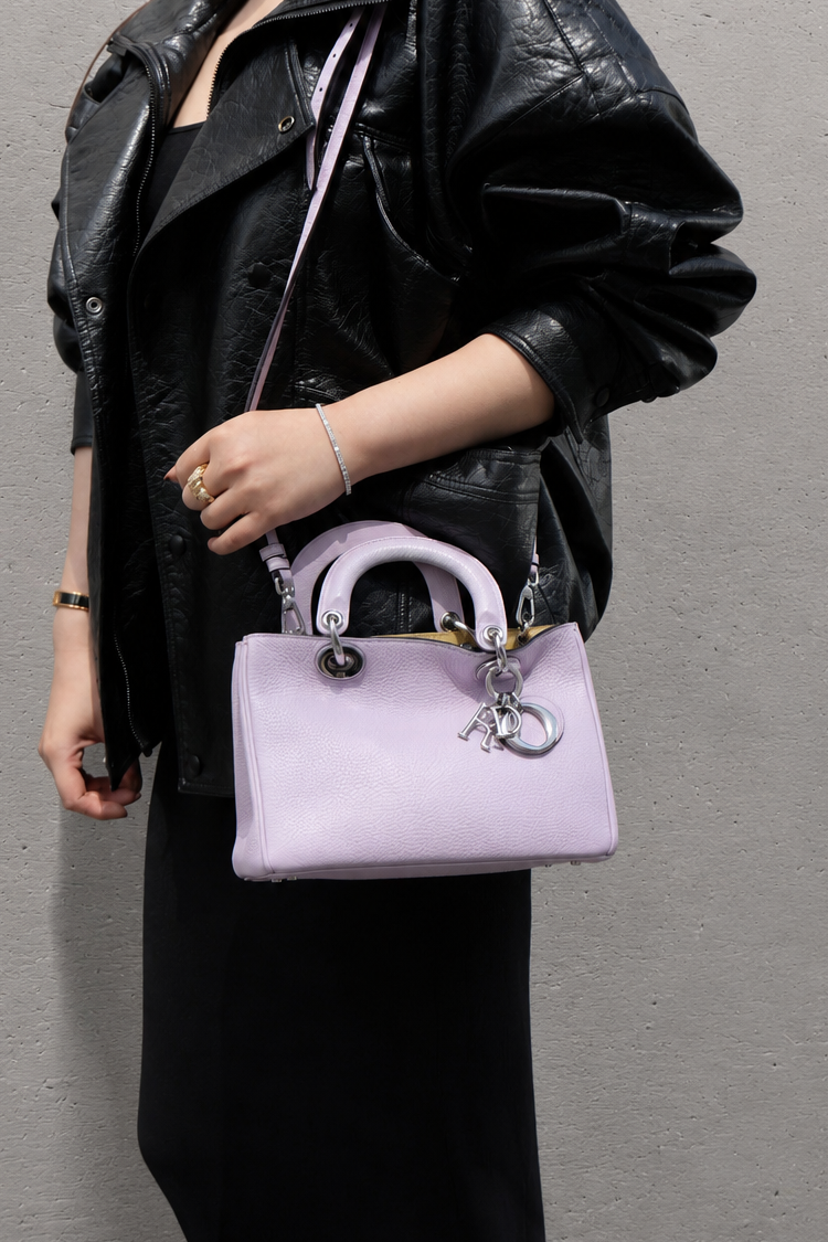 Christian Dior Purple Calfskin Mini Diorissimo Bag