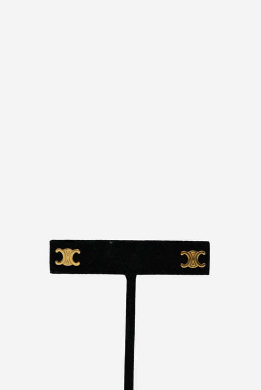 Celine Triomphe Studs in Brass Earring