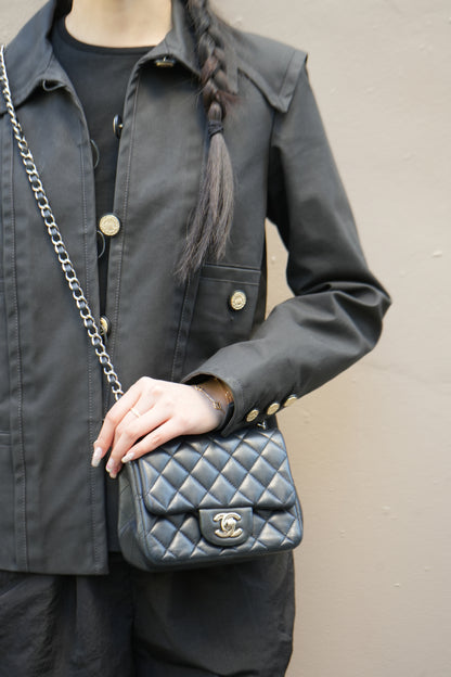 Pre-Owned Chanel Lambskin Mini Square Flap Bag 2016