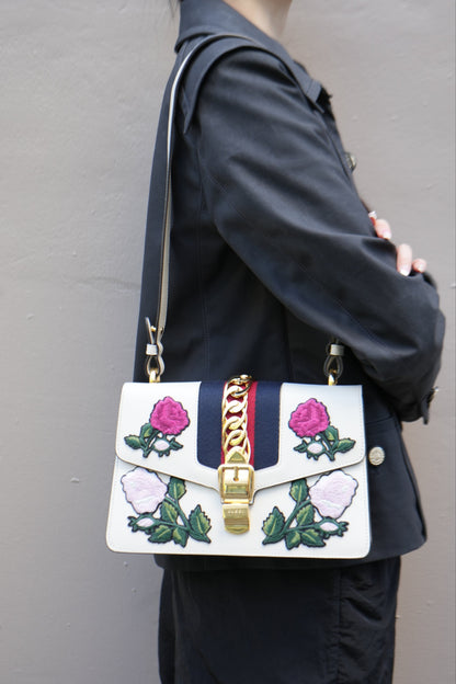 Gucci Floral Embroidered Sylvie Bag