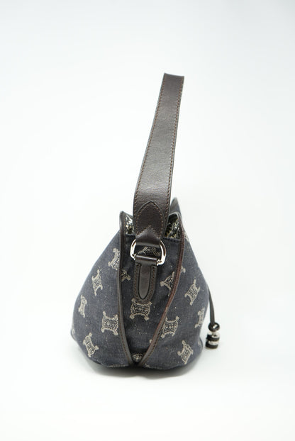 Celine triomphe Denim Shoulder Bag
