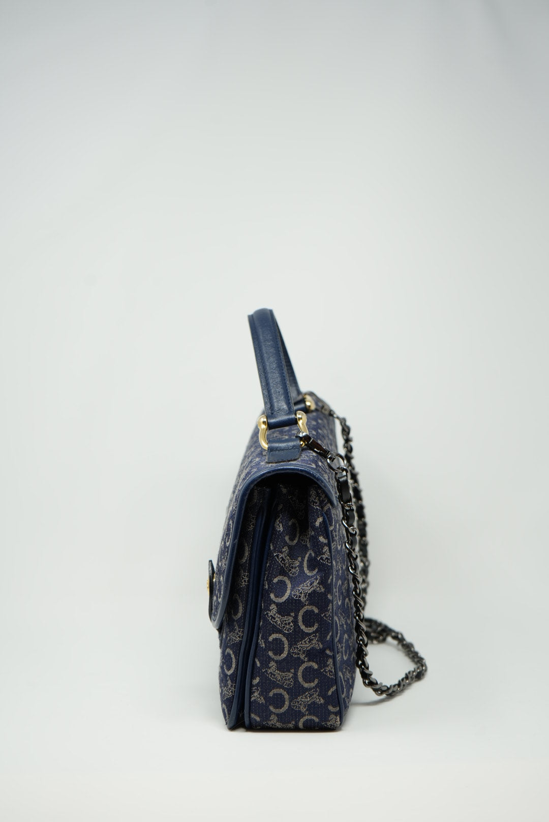 CELINE Blue Macadam Handle Bag