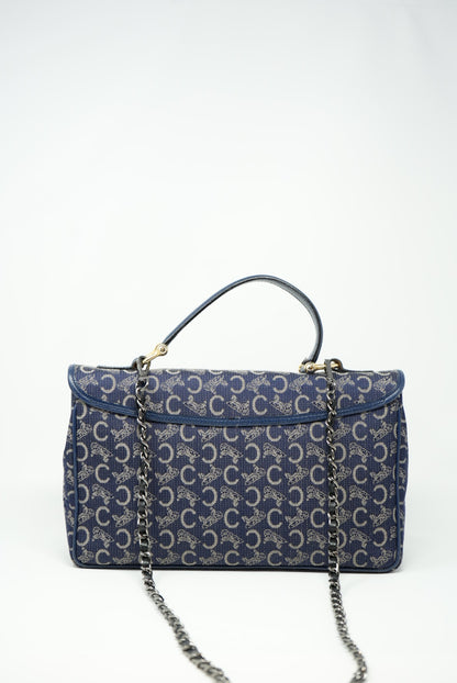 CELINE Blue Macadam Handle Bag