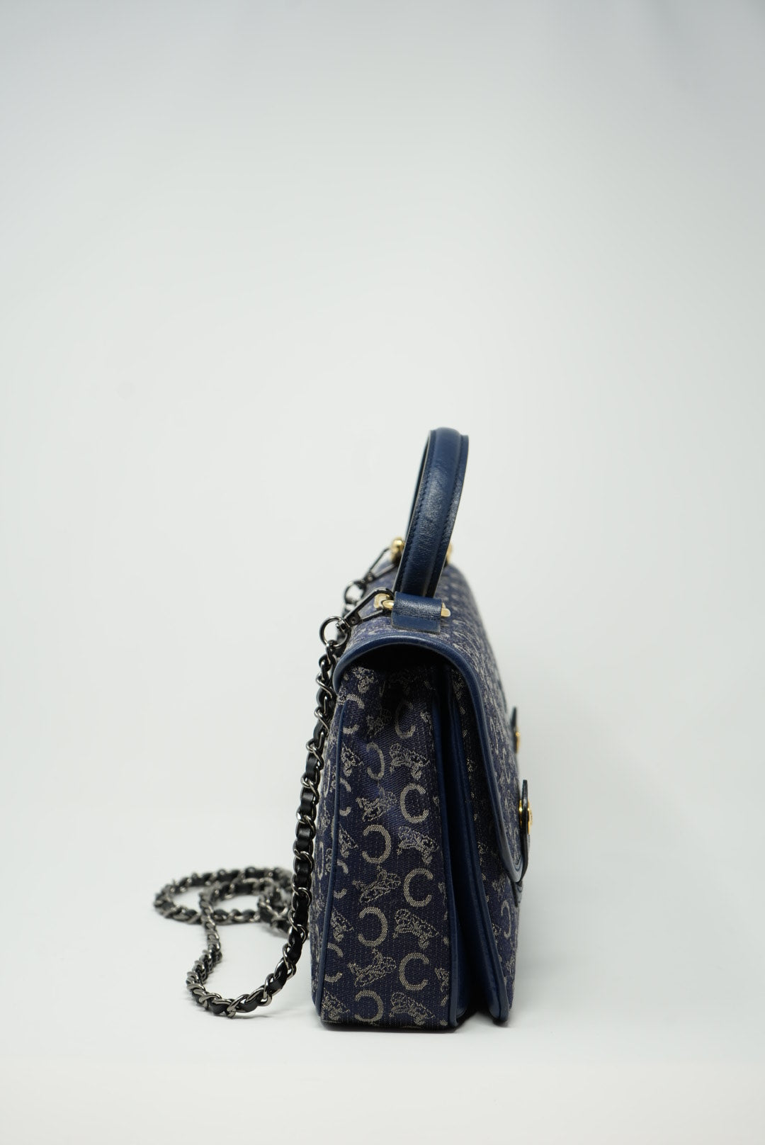 CELINE Blue Macadam Handle Bag