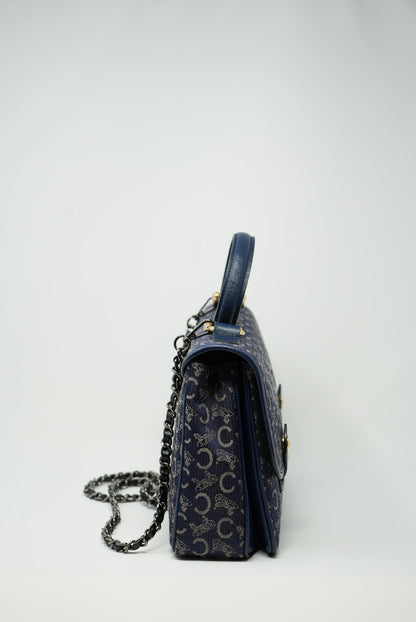 CELINE Blue Macadam Handle Bag