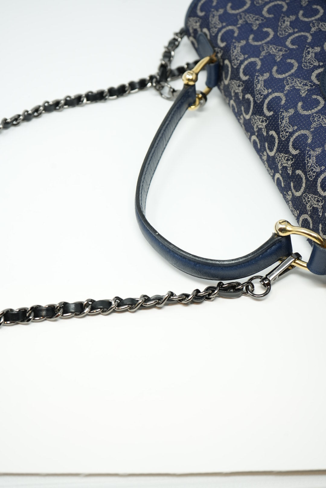 CELINE Blue Macadam Handle Bag
