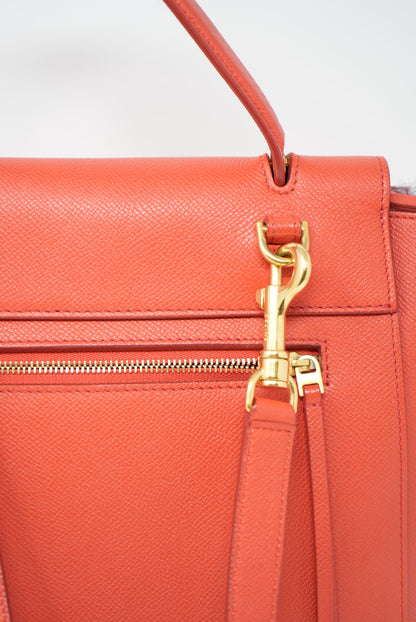 CELINE MICRO BELT BAG IN GRAINED CALFSKIN Orange