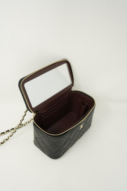 Pre-Owned Chanel 2023-2024 Caviar Long Vanity Case BrandNew