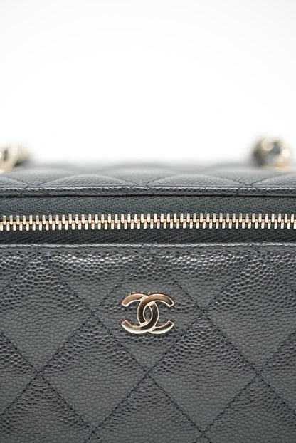 Pre-Owned Chanel 2023-2024 Caviar Long Vanity Case BrandNew