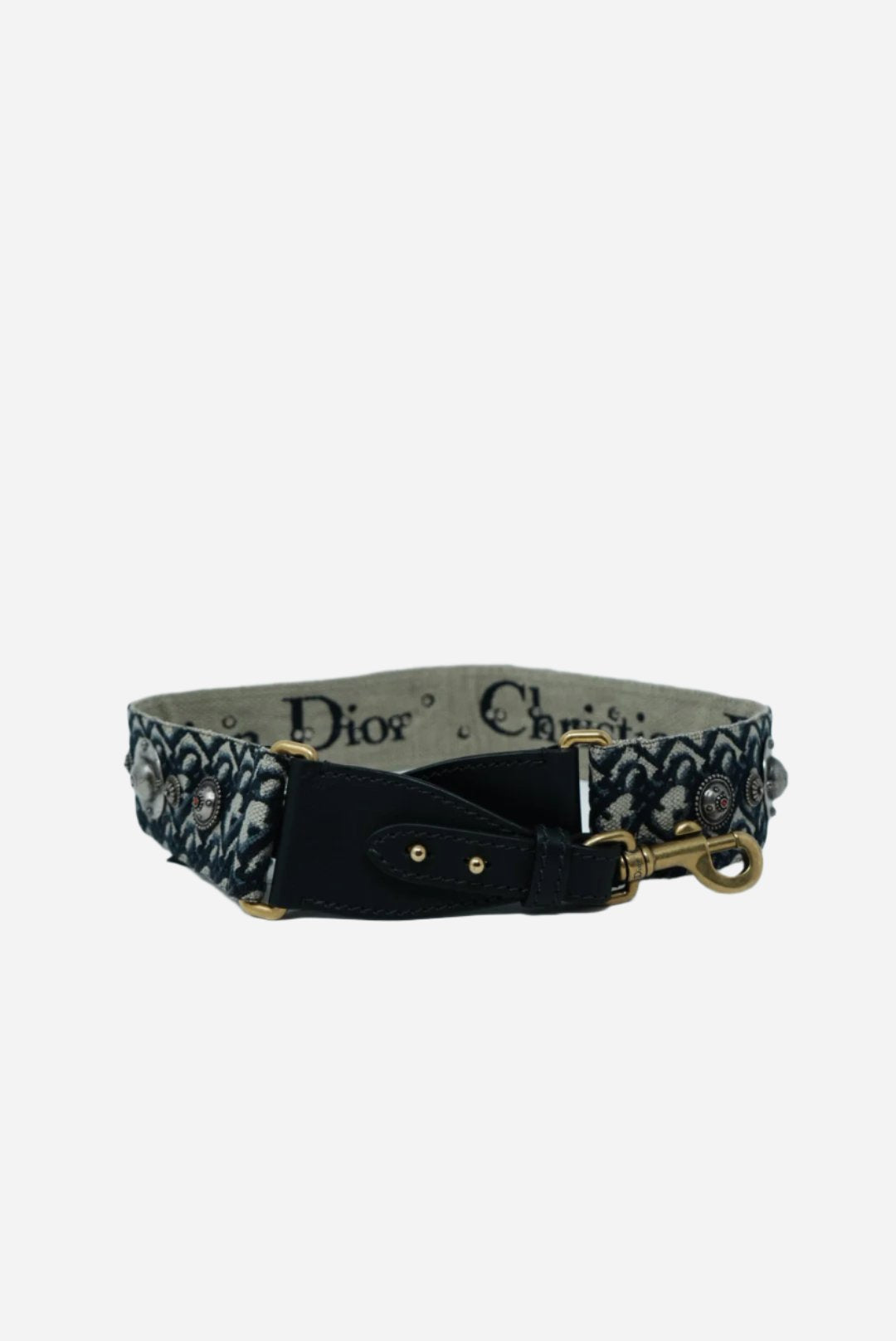 Christian Dior Shoulder Strap with Ring Blue Oblique
