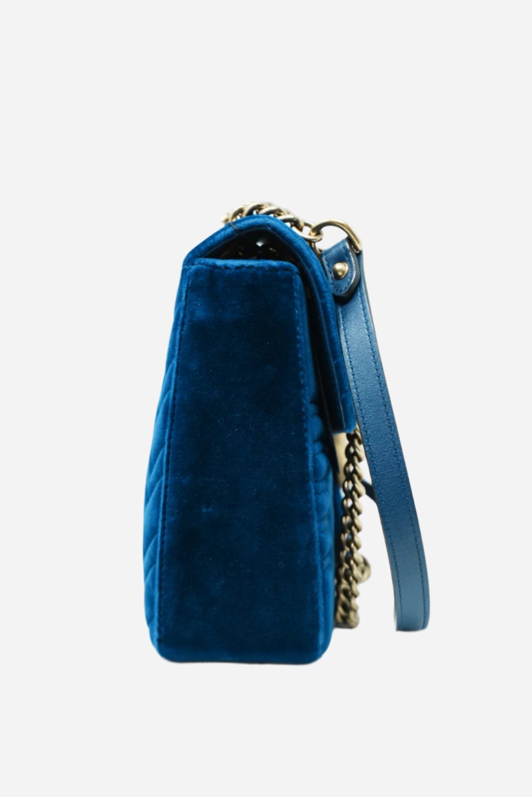 Gucci Blue Velvet GG Marmont Medium