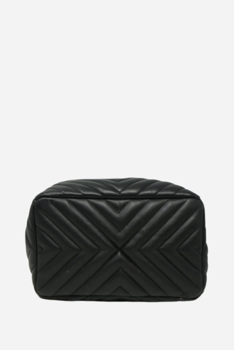 Pre-owned Chanel Black Calfskin Chevron Urban Spirit Bucket Bag