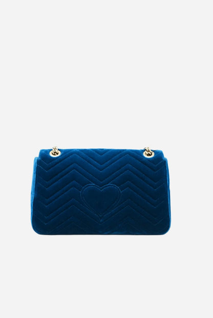 Gucci Blue Velvet GG Marmont Medium