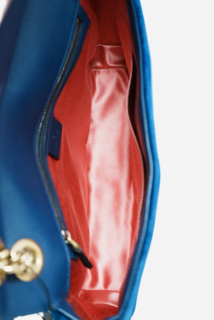 Gucci Blue Velvet GG Marmont Medium