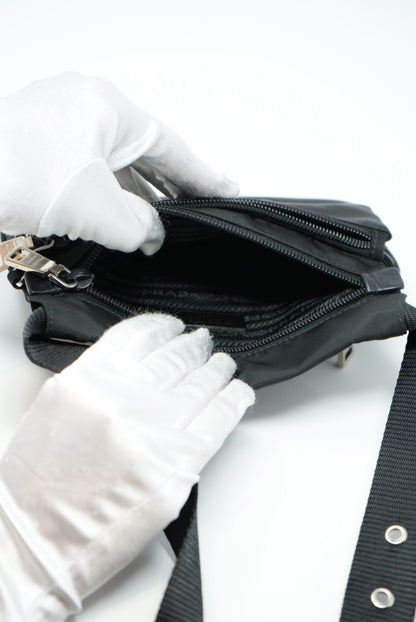 Prada Nylon Mini Shoulder Bag Black