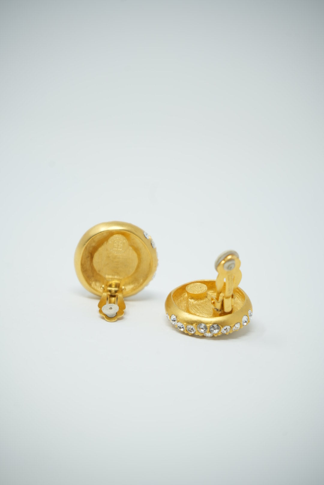 Givenchy Faux Pearl Rhinestone Earrings Clip-On