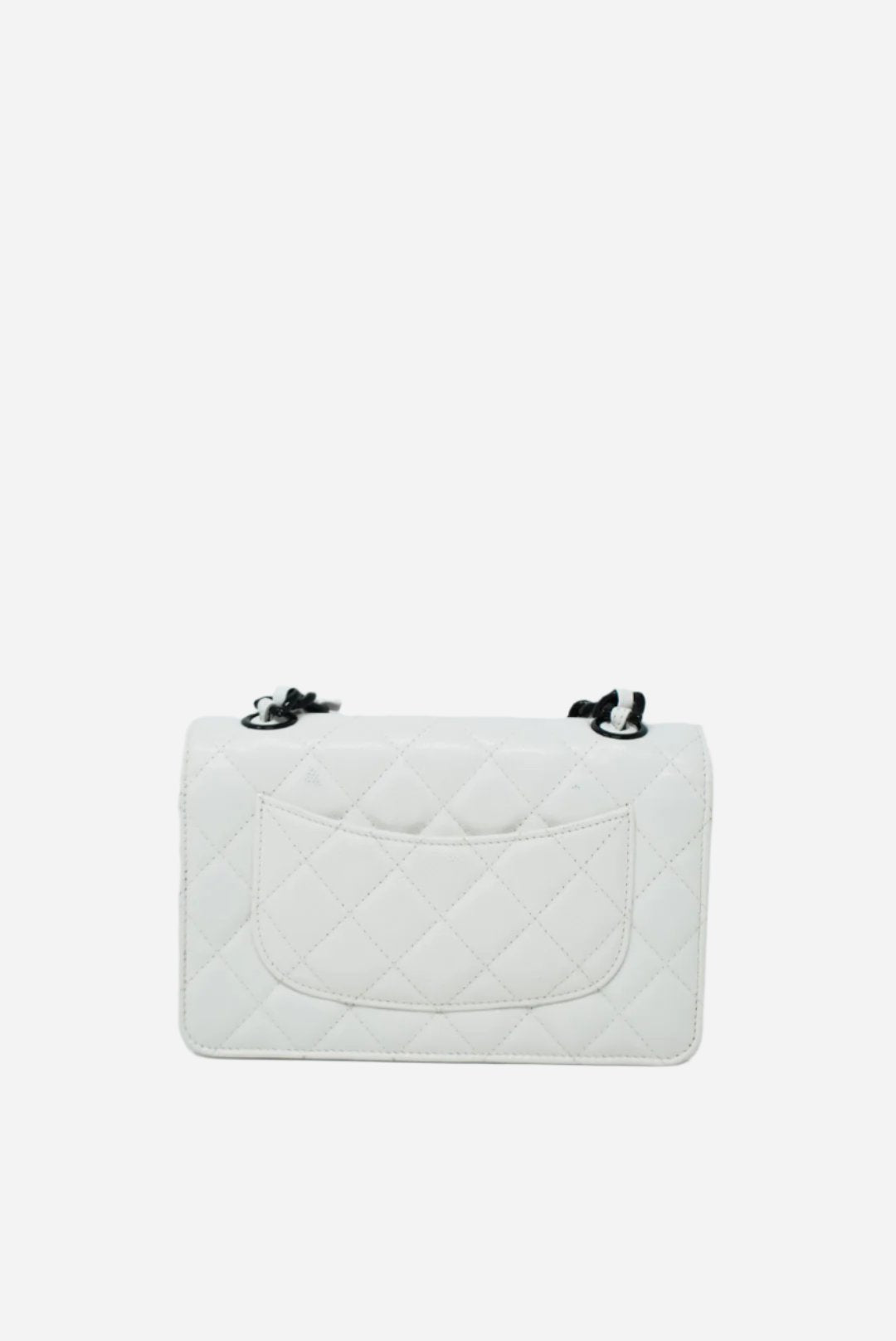 Pre-Owned Chanel Caviar Wallet on Chain White