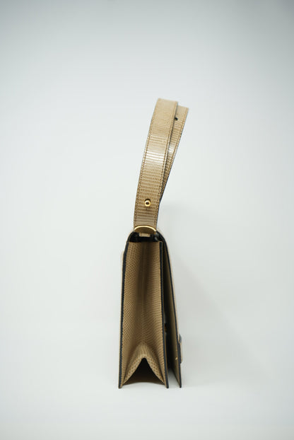 Dior Lizard Shoulder Bag Beige