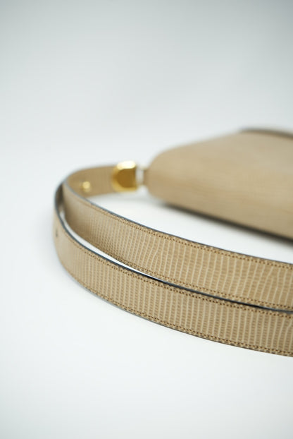 Dior Lizard Shoulder Bag Beige