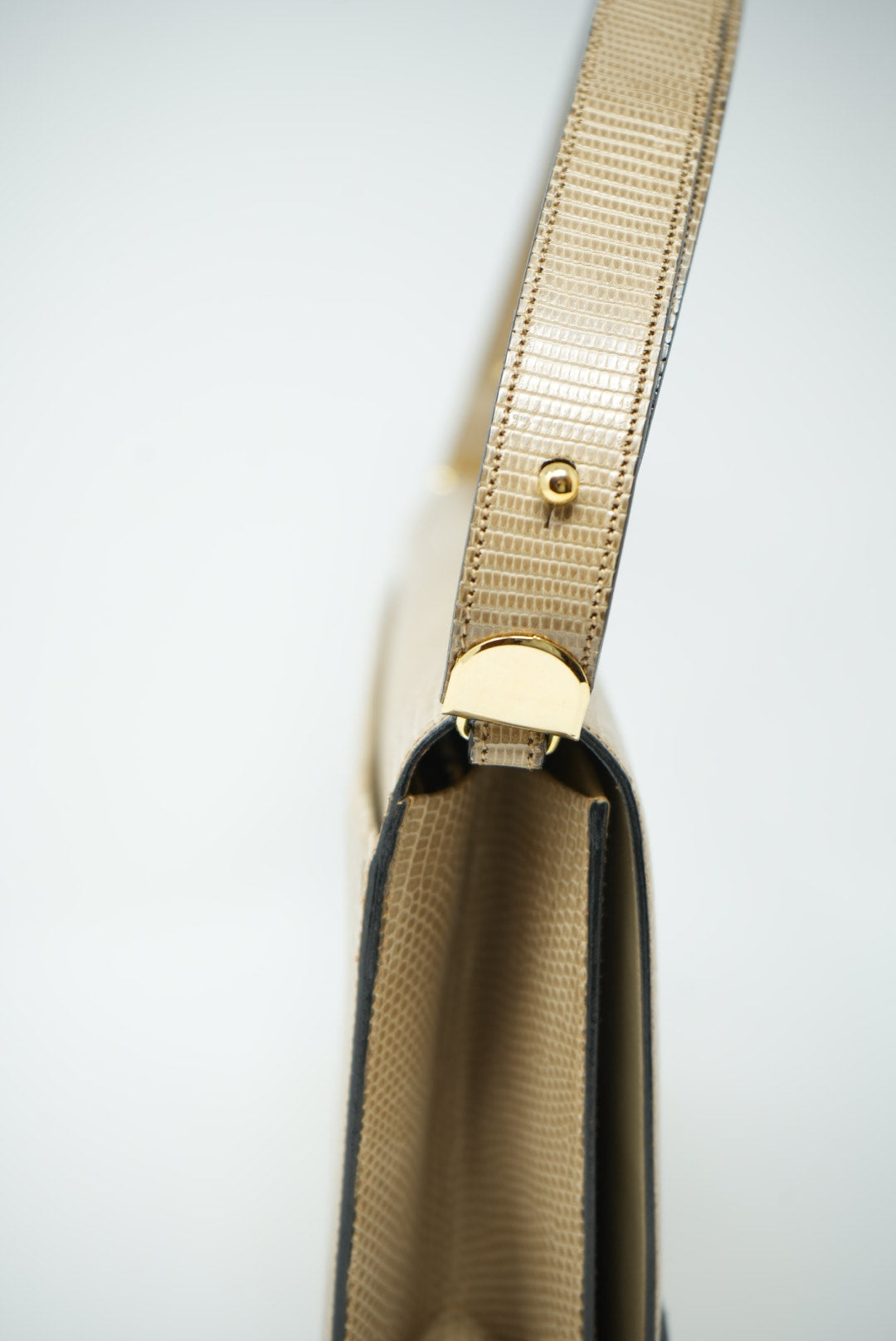 Dior Lizard Shoulder Bag Beige