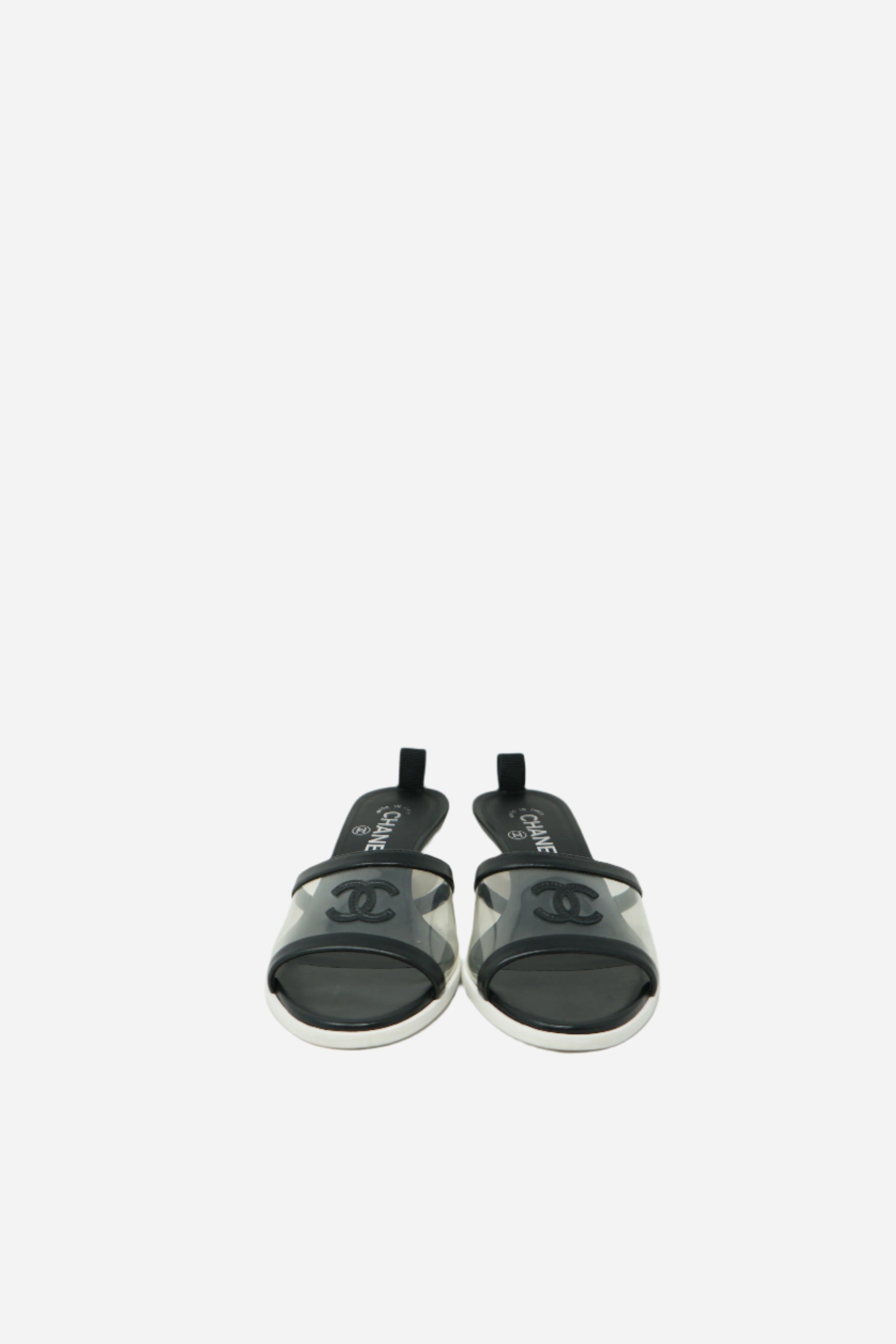 Pre-owned Chanel PVC/Leather Sandals Size 37