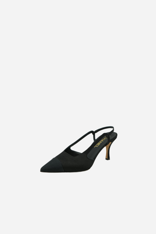 Pre-Owned Chanel Satin Slingback Heels