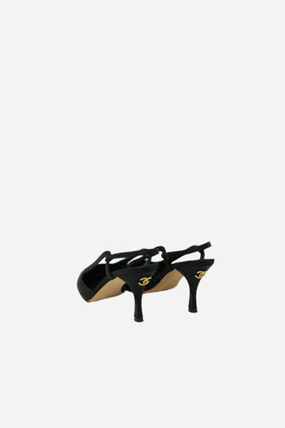 Pre-Owned Chanel Satin Slingback Heels
