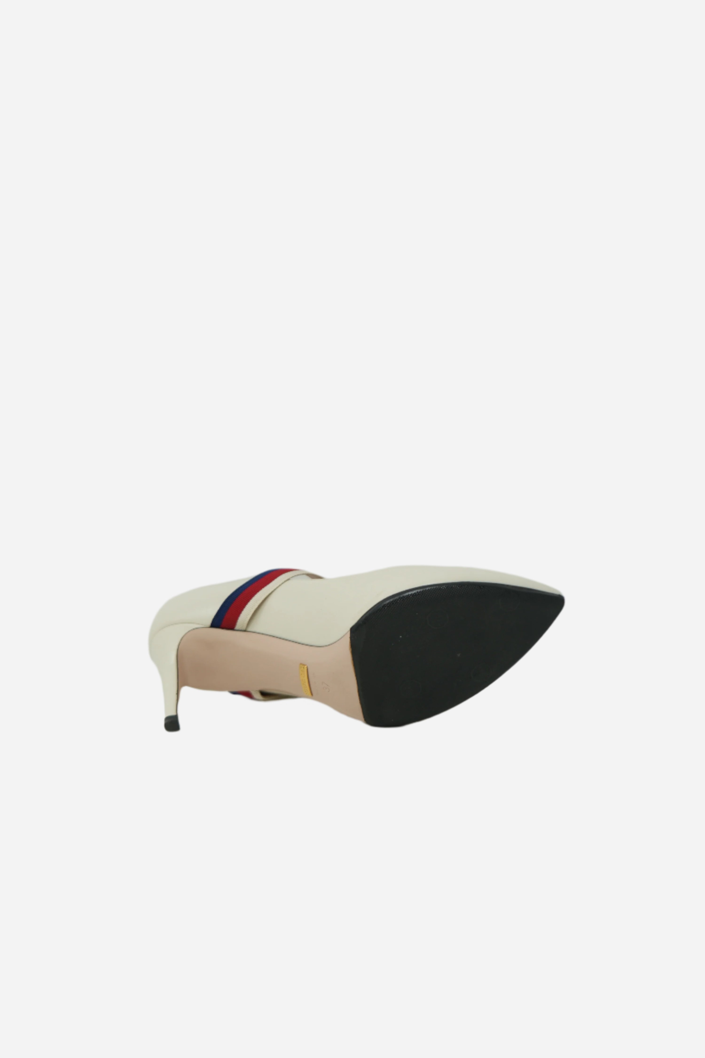 Gucci White Leather Sylvie Pumps