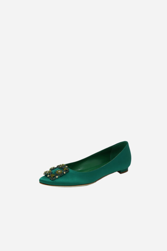 Manolo Blahnik Satin Hangisi Flat