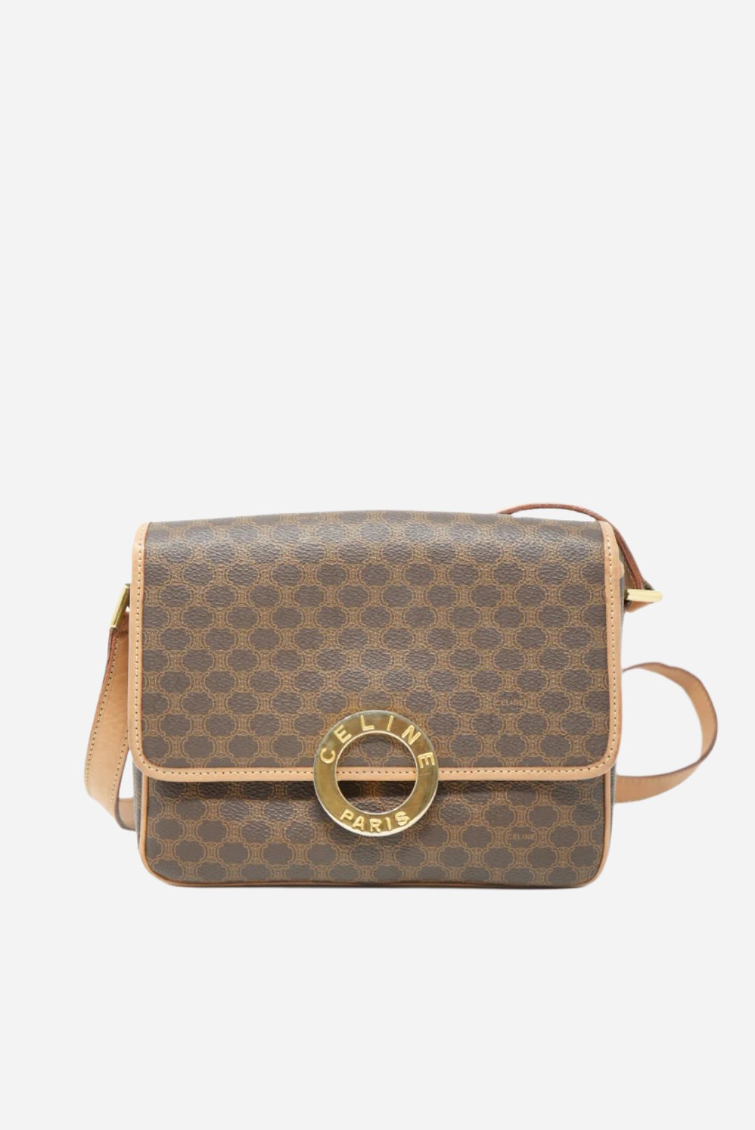CELINE Macadam Circled Logo Shoulder Bag