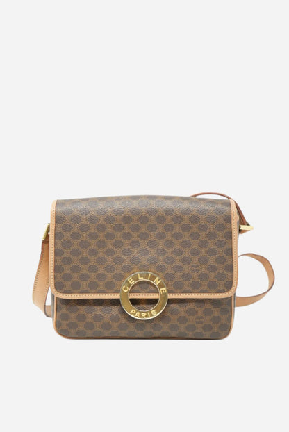 CELINE Macadam Circled Logo Shoulder Bag