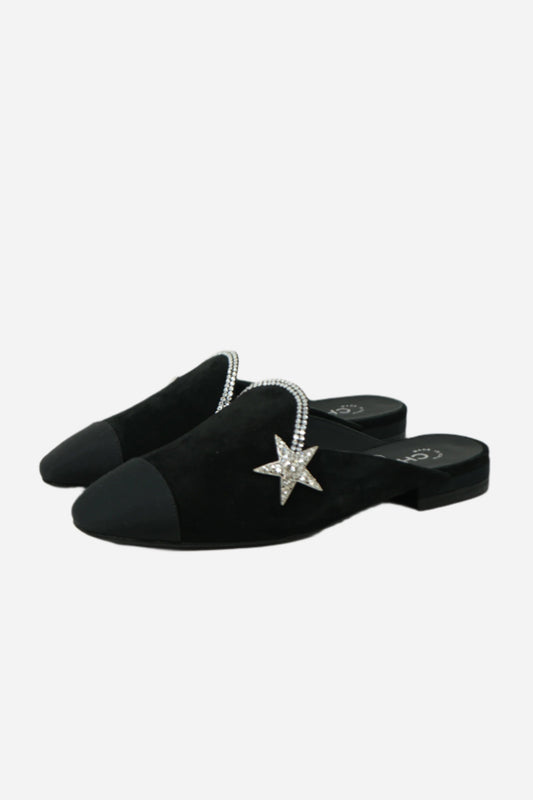 Pre-Owned Chanel Suede Mules Size 36.5