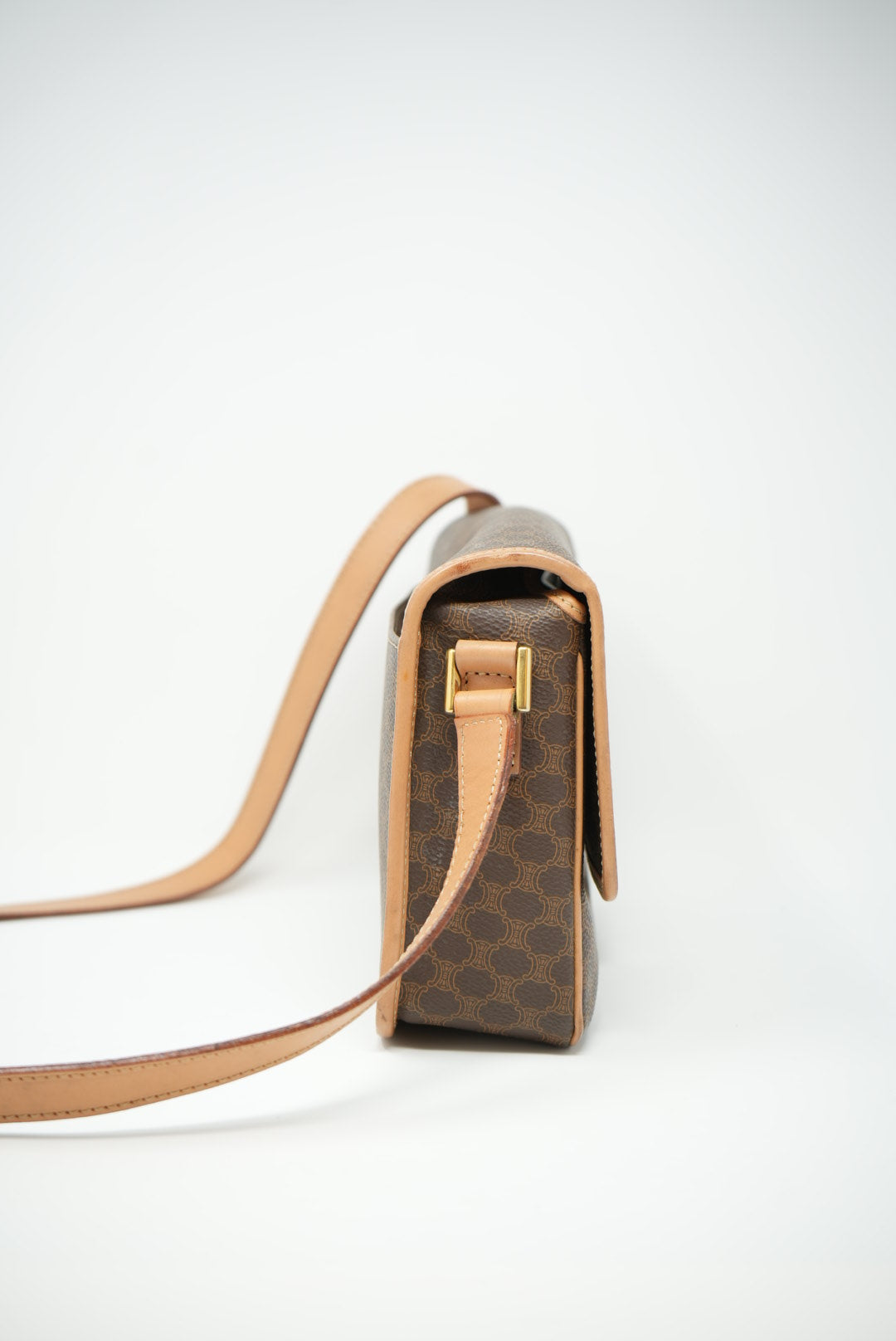 CELINE Macadam Circled Logo Shoulder Bag