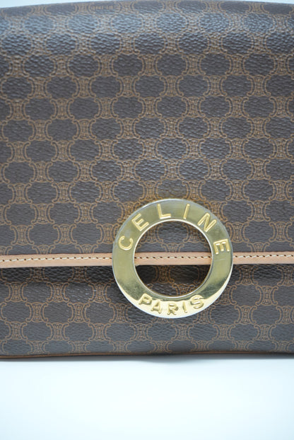 CELINE Macadam Circled Logo Shoulder Bag