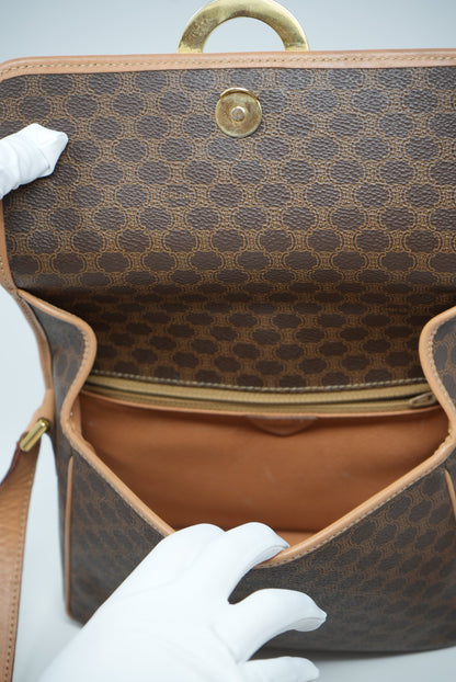 CELINE Macadam Circled Logo Shoulder Bag