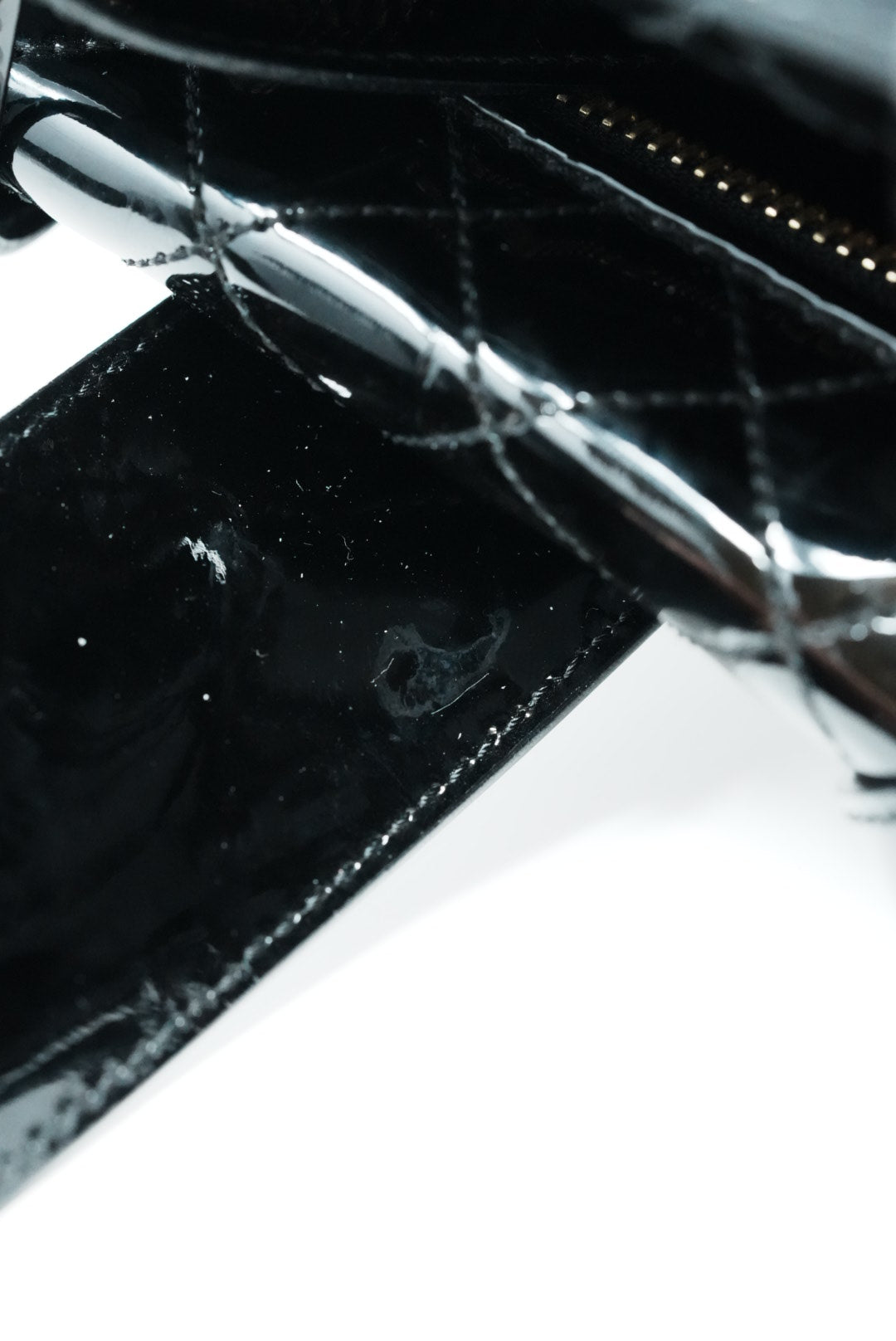 Burberry Patent Quilted Top Handle Bag