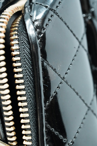 Burberry Patent Quilted Top Handle Bag