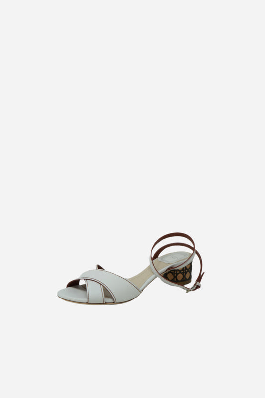 Dior White Calfskin Criss-Cross Sandals