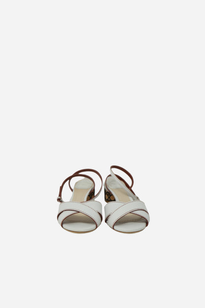 Dior White Calfskin Criss-Cross Sandals