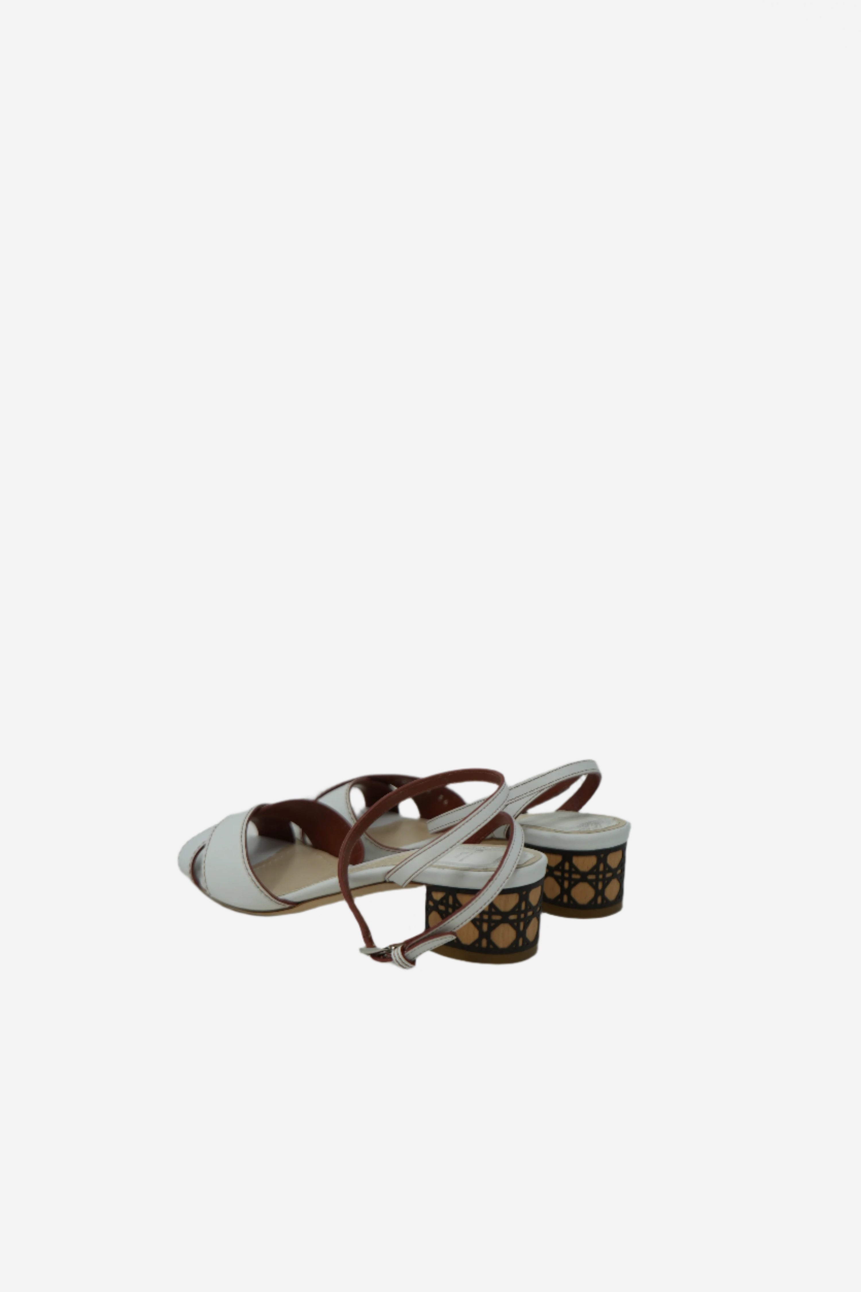 Dior White Calfskin Criss-Cross Sandals
