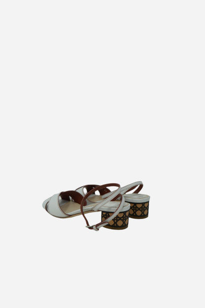 Dior White Calfskin Criss-Cross Sandals