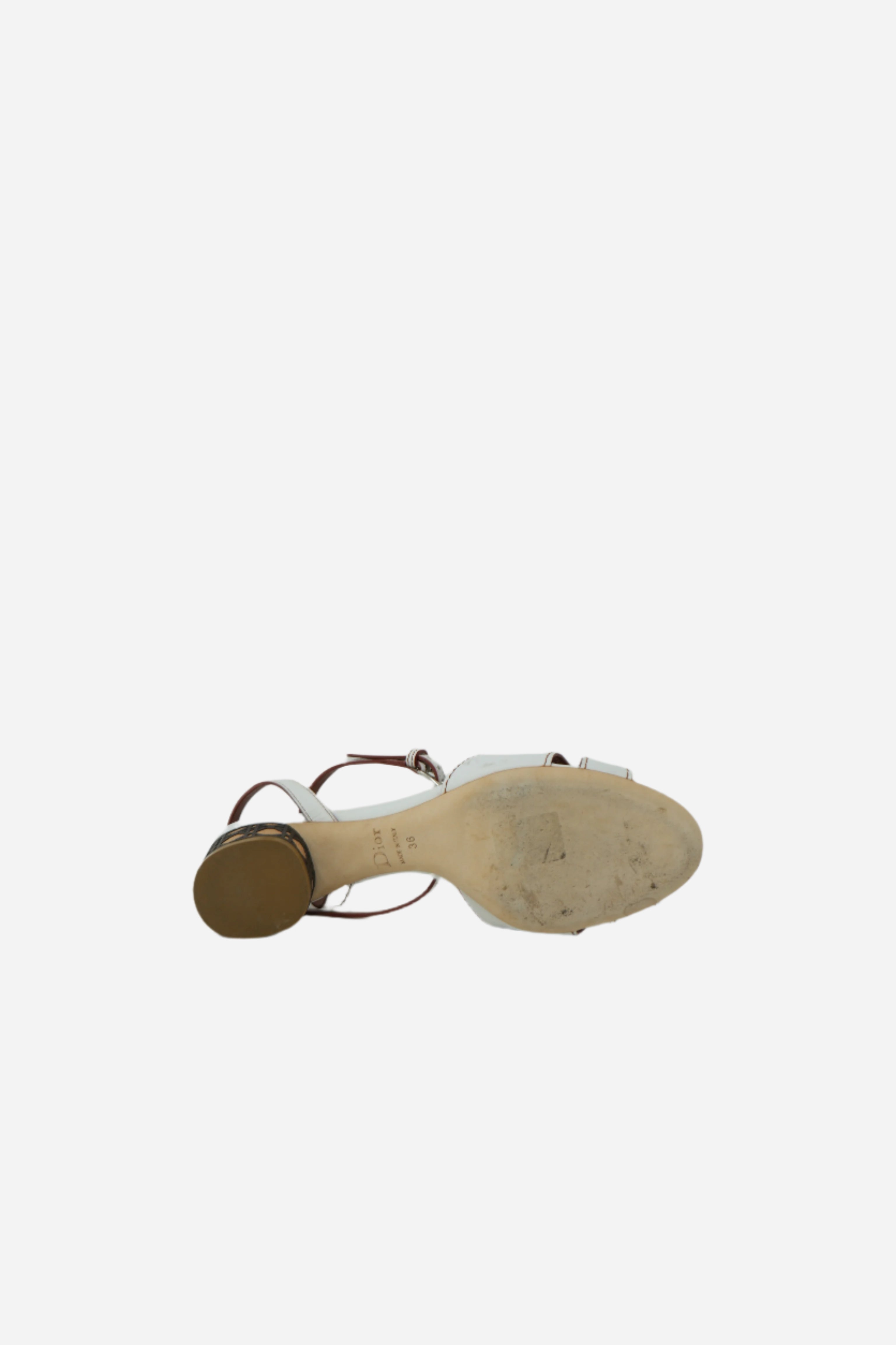 Dior White Calfskin Criss-Cross Sandals